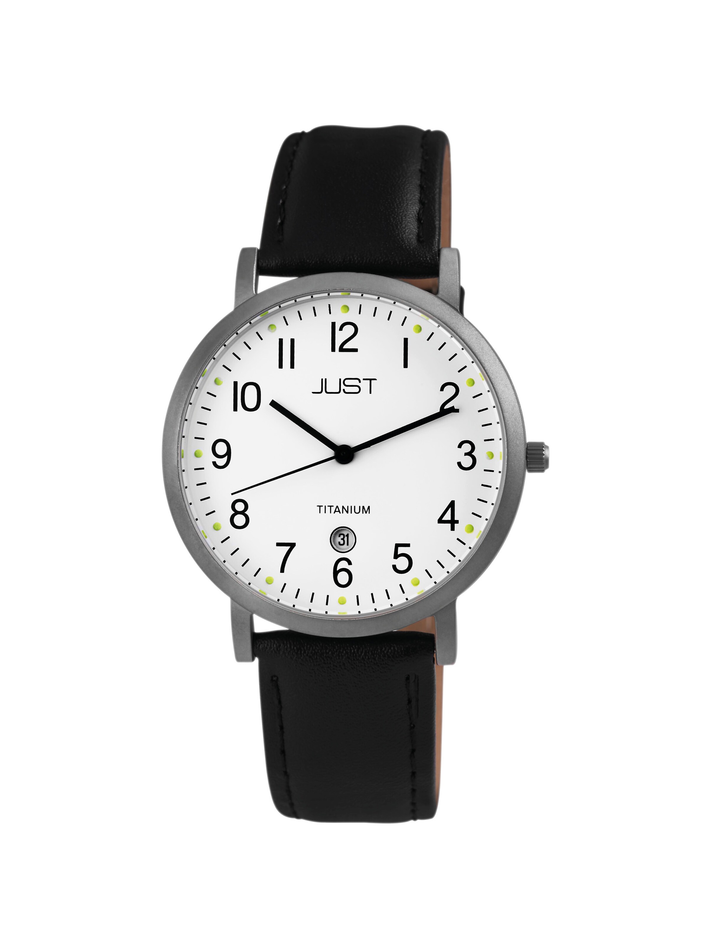 JUST Analog Watch 'Keenan, Datumsanzeige' in Black