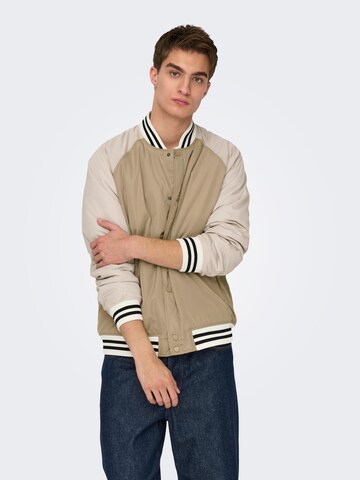 Veste mi-saison 'Chris' Only & Sons en beige : devant