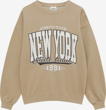 Sweat-shirt Pull&Bear en beige : devant