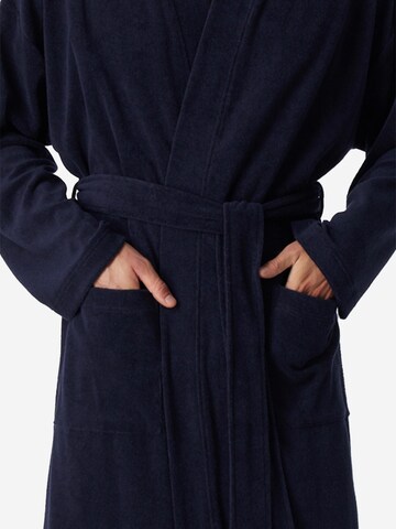 SCHIESSER Long Bathrobe 'Feather Terry' in Blue