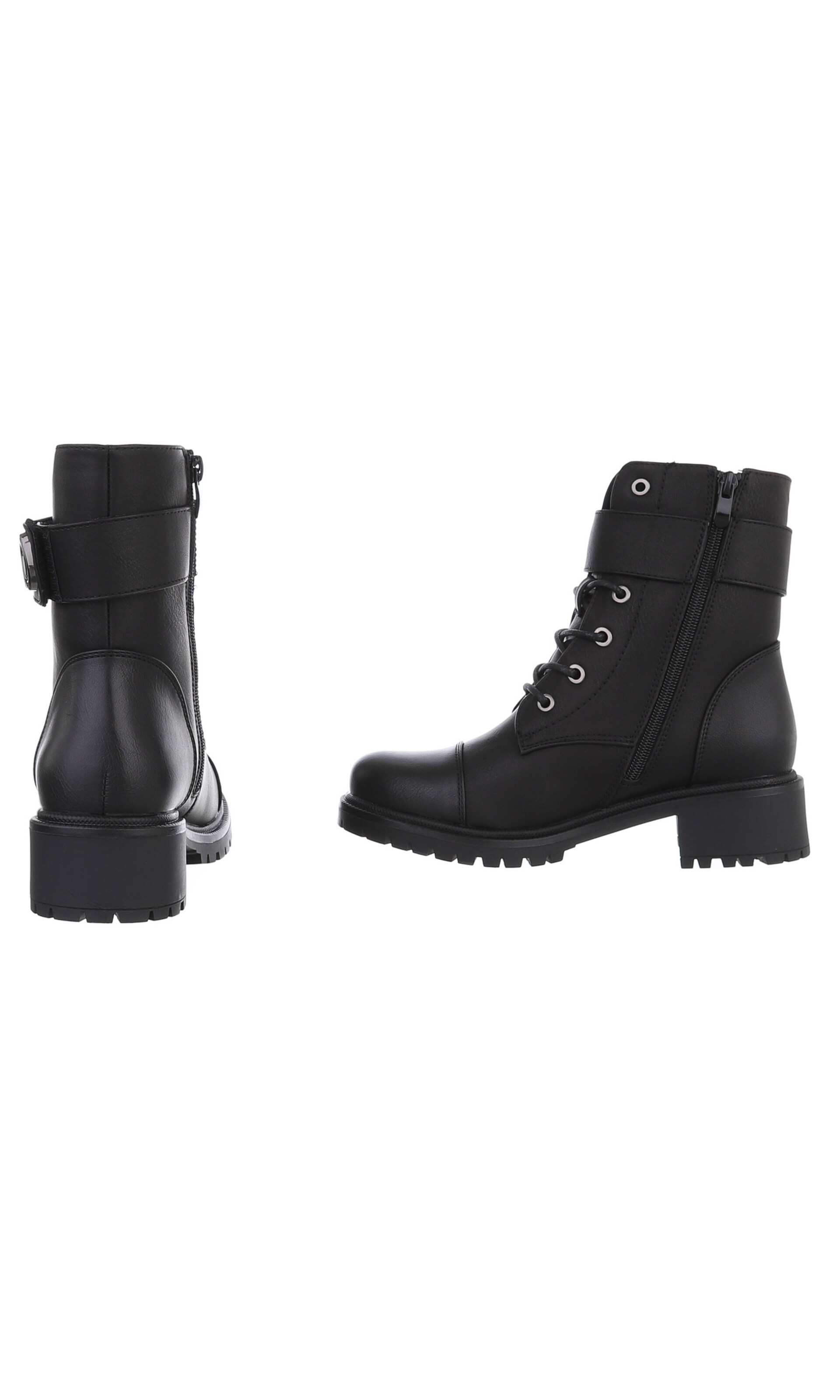 Ital-Design Schnürstiefelette in Schwarz