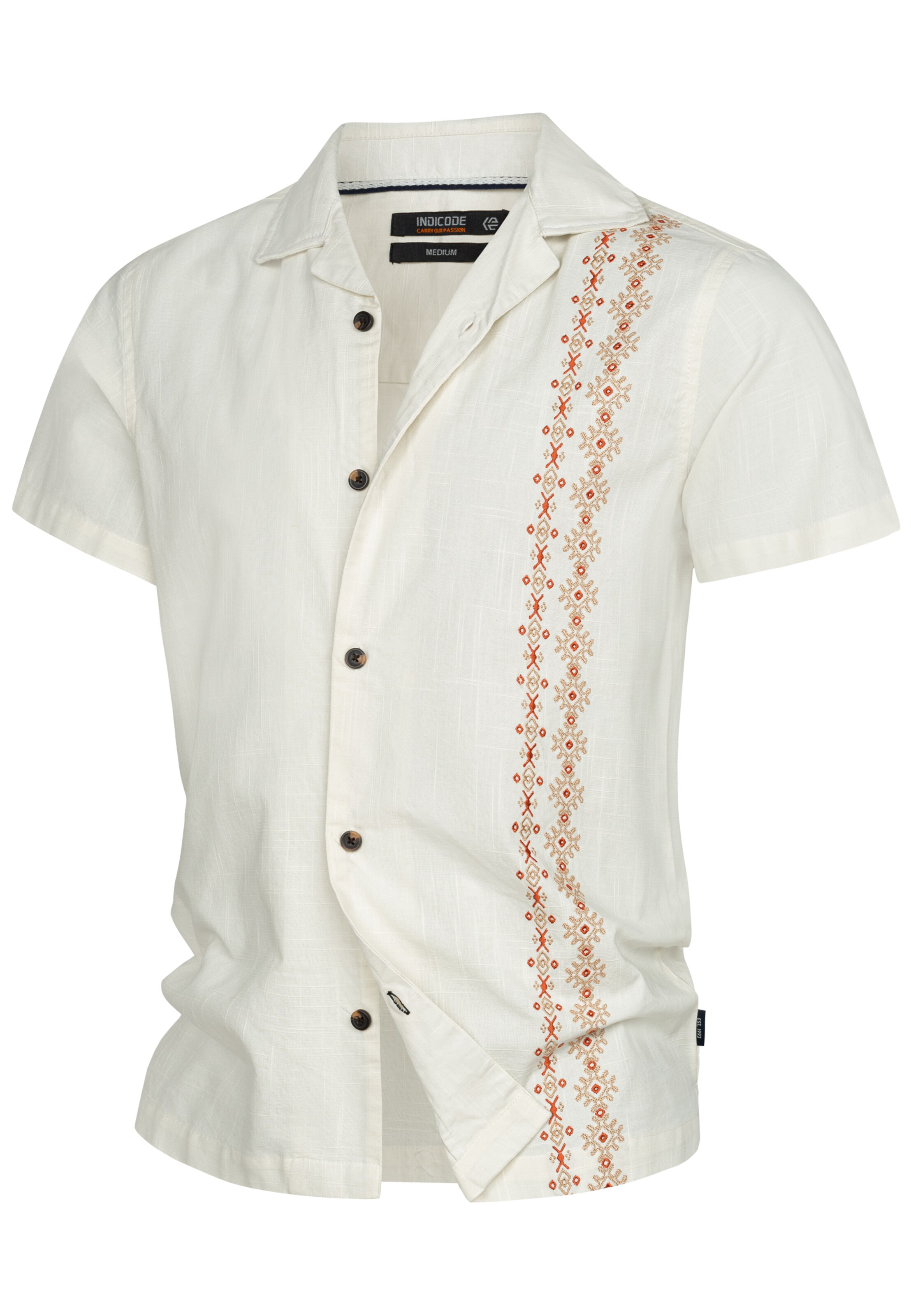 INDICODE JEANS Button Up Shirt 'Cotta' in White: front