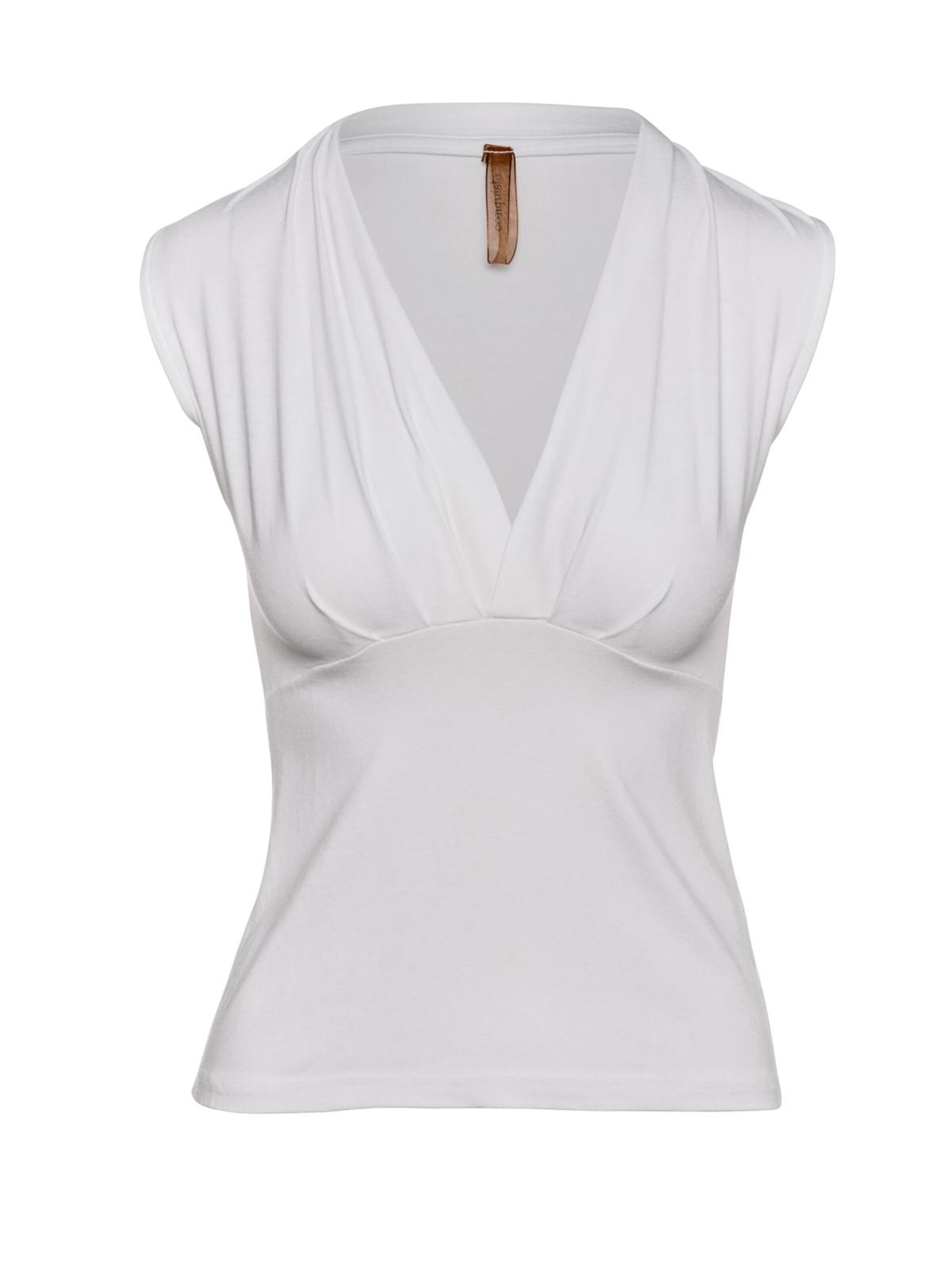 conquista Top 'White Faux Wrap Sleeveless Top'‌‌‌‌‌‌‌ in Weiß: Vorderseite