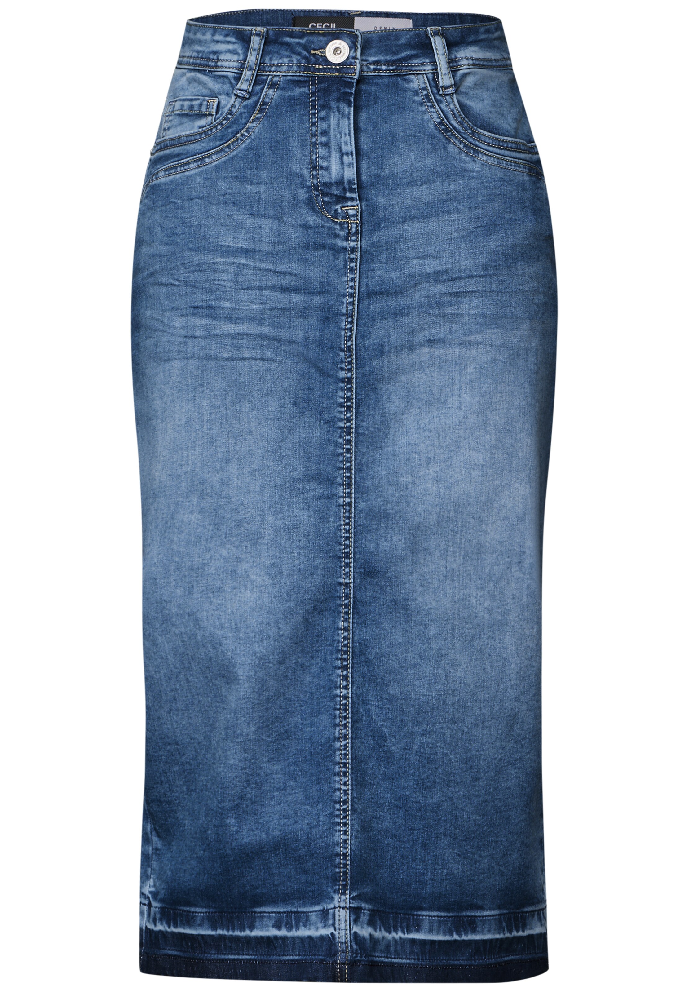 CECIL Midi-Jeansrock in Blau: Vorderseite