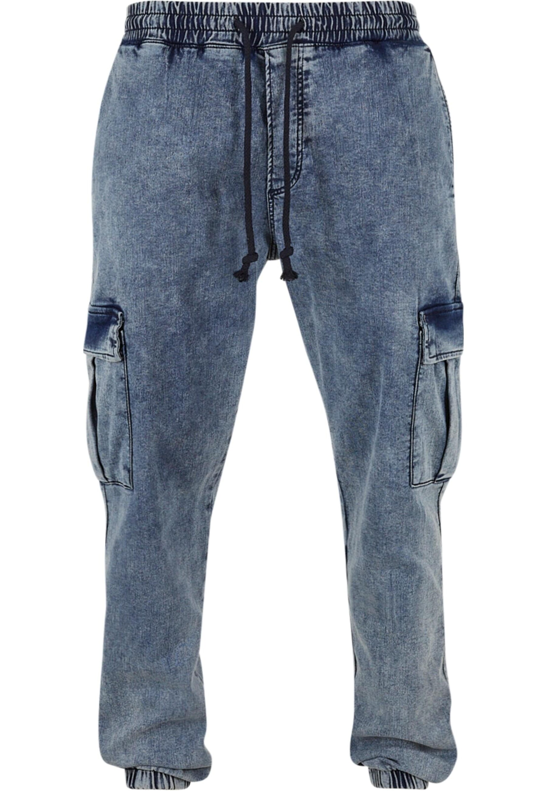 2Y Premium Tapered Cargojeans in Blauw: voorkant