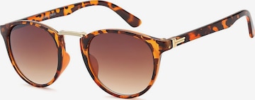 styleBREAKER Sonnenbrille 'Sonnenbrille mit runden Gläsern und Metall Nasensteg' in Braun: Vorderseite