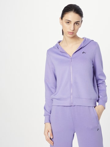 ONLY PLAY Athletic Zip-Up Hoodie 'Serena' in Purple: front