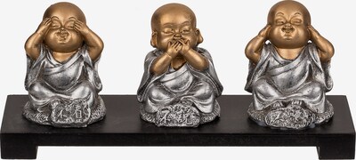 Out of the Blue Figur 'Buddha (20x9cm)' in braun / schwarz / silber, Produktansicht