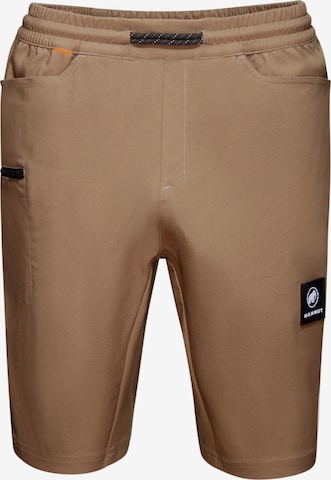 MAMMUT Regular Outdoor Pants 'Massone' in Brown: front