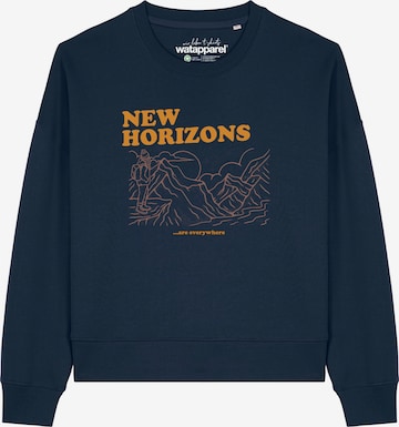 Sweat-shirt 'New horizons are everywhere ' Watapparel en bleu : devant