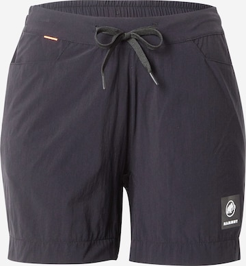 MAMMUT Regular Outdoor Pants 'Massone' in Black: front