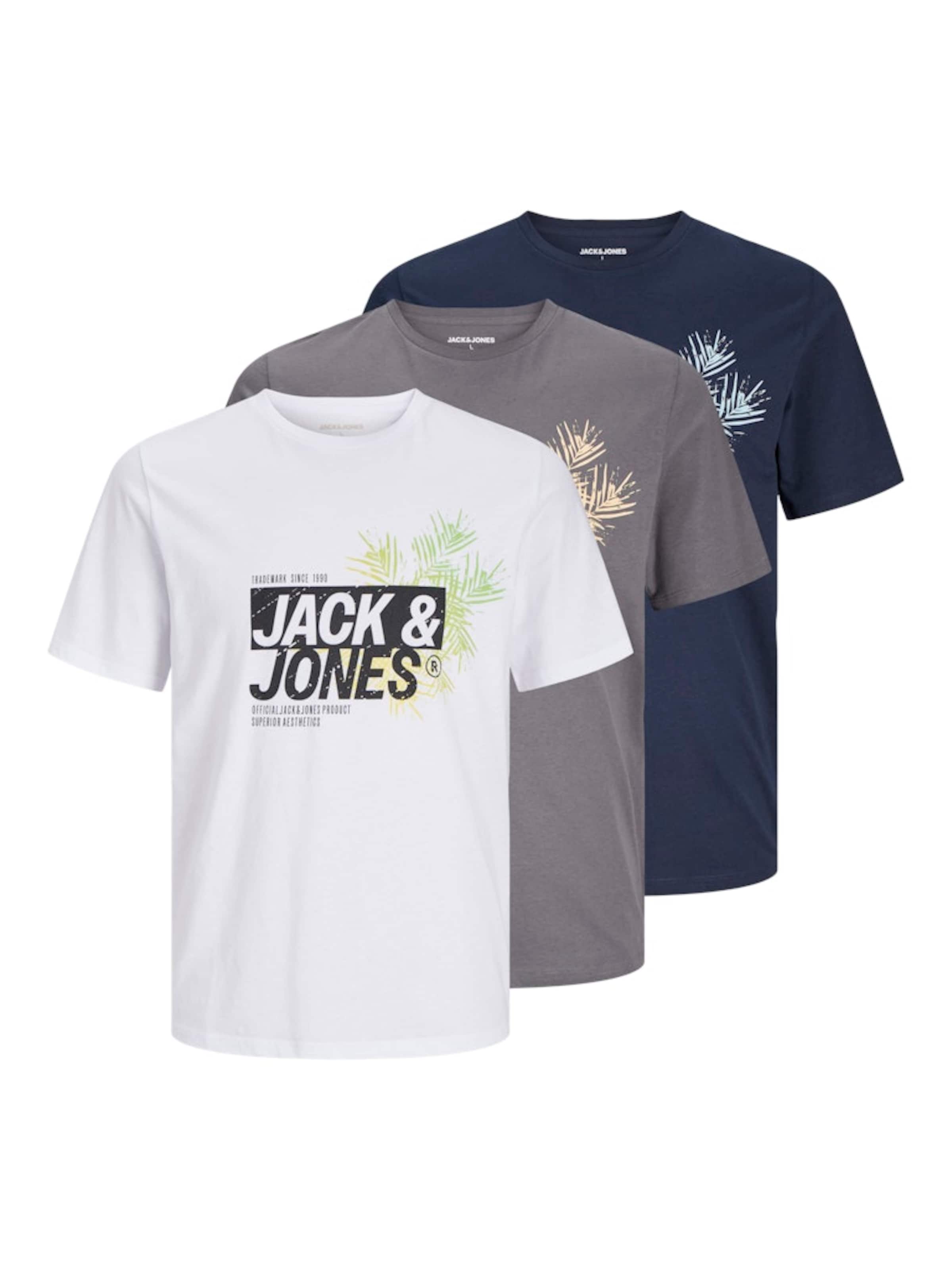 T-Shirt 'JJJAXON' JACK & JONES en bleu : devant