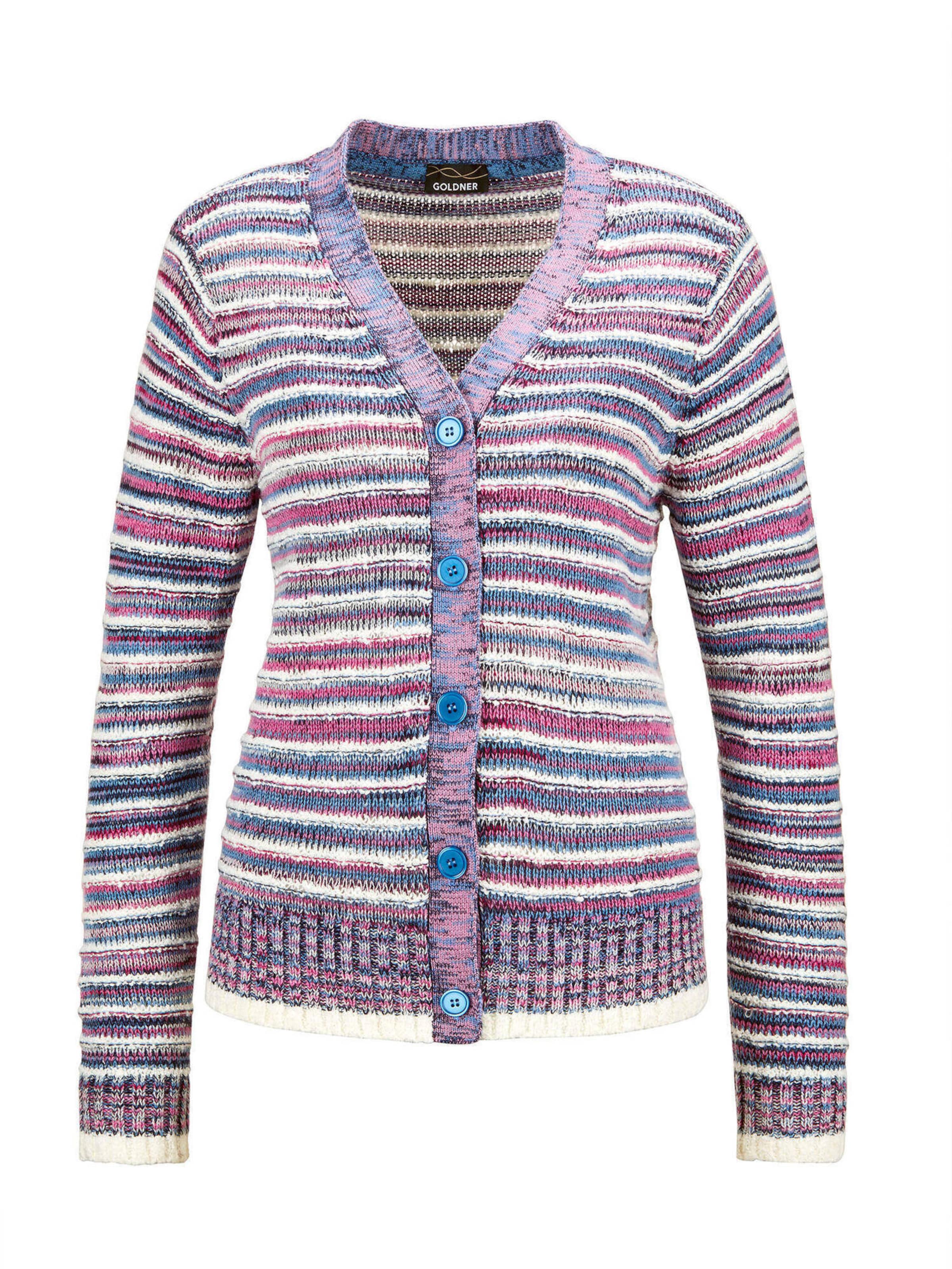 Goldner Gebreid vest in de kleur Blauw / Lila / Pink / Natuurwit, Productweergave