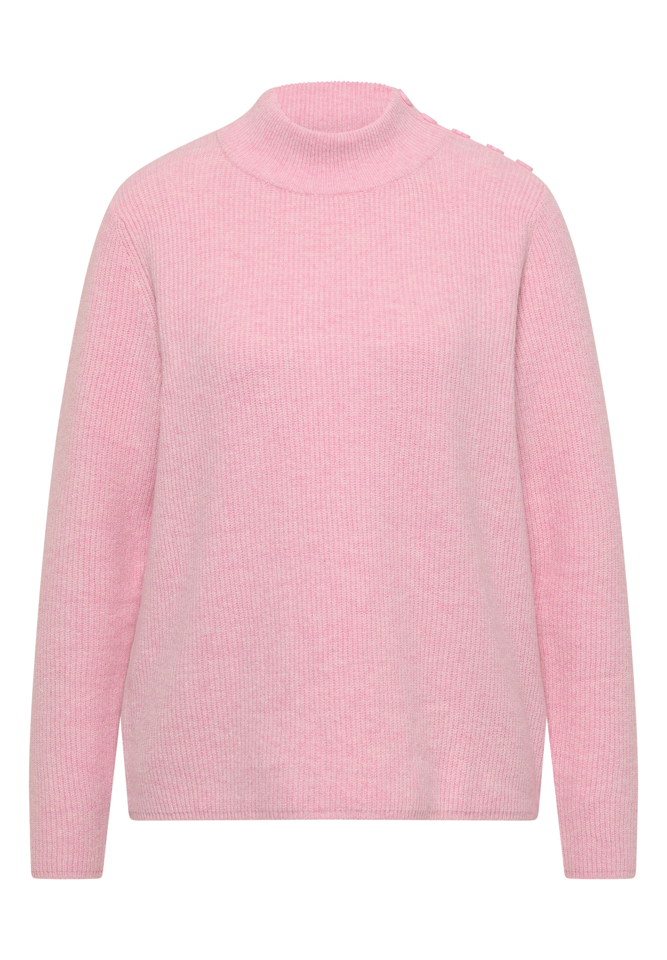 CECIL Pullover mit Struktur und Knopfdetail in Pink: Vorderseite