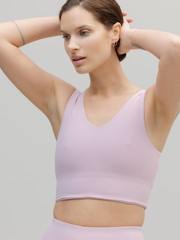 Hey Honey Bralette Sports Bra 'Ribbed' in Pink: front