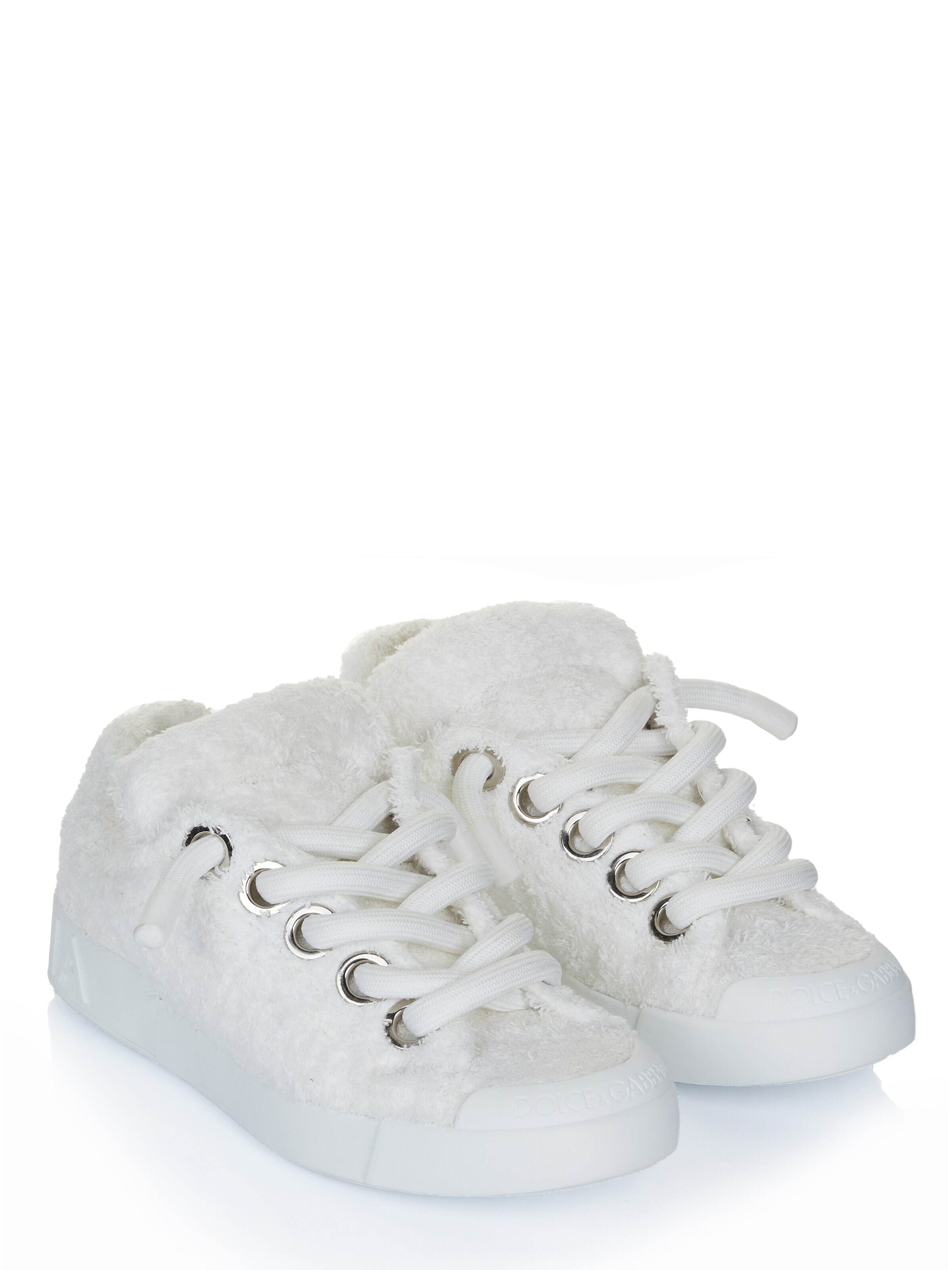 DOLCE & GABBANA Matalavartiset tennarit 'Dolce & Gabbana Portofino Sneaker beige' värissä valkoinen