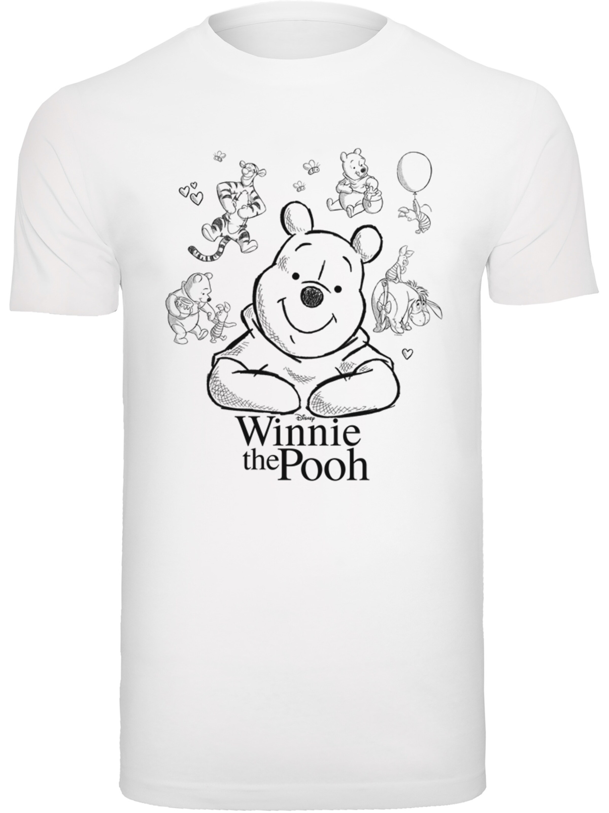 T-Shirt 'Disney Winnie The Pooh' F4NT4STIC en blanc : devant