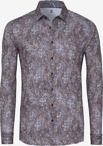Chemise DESOTO en marron : devant