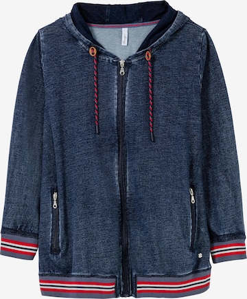 SHEEGO Zip-Up Hoodie in Blue: front