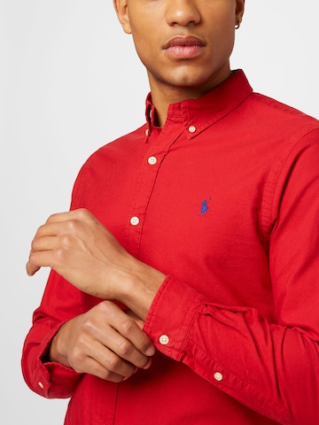 Slim fit Camicia di Polo Ralph Lauren in rosso