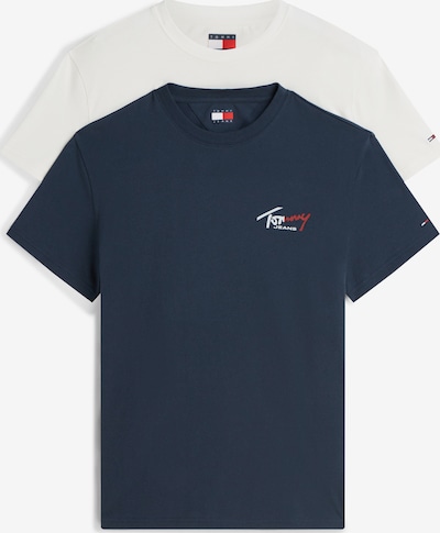 Tommy Jeans Majica veličine XS u ecru/prljavo bijela / mornarsko plava / tamno crvena / bijela, Pregled proizvoda