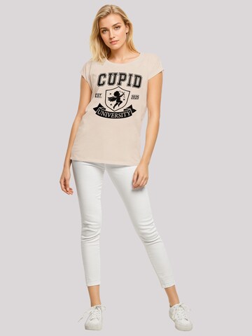 T-shirt 'Cupid University Valentinstag' F4NT4STIC en beige