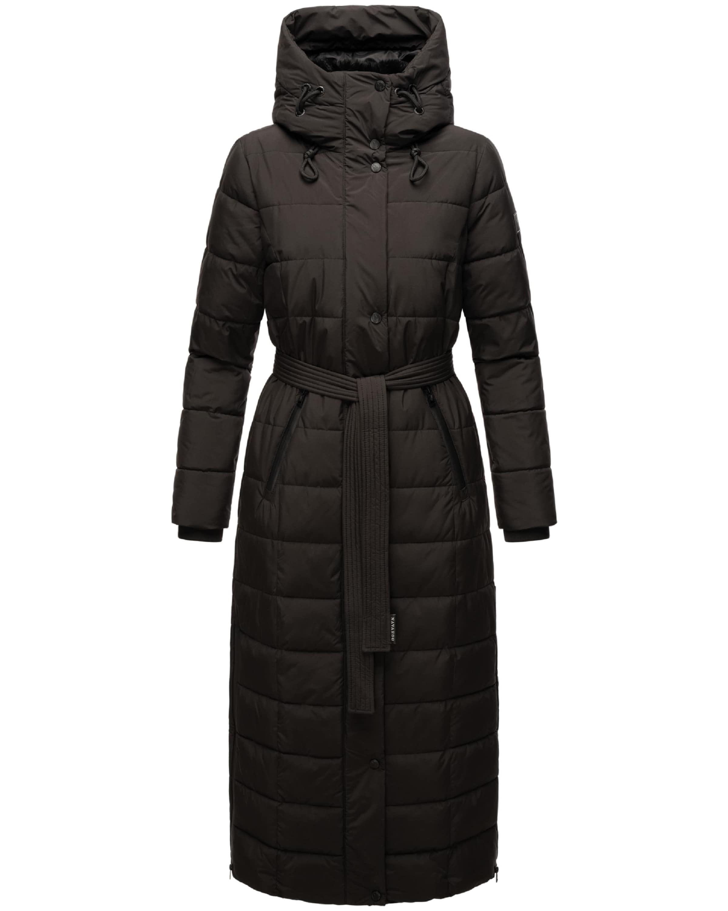 melns NAVAHOO Ziemas mētelis 'Das Teil XIV': no priekšpuses