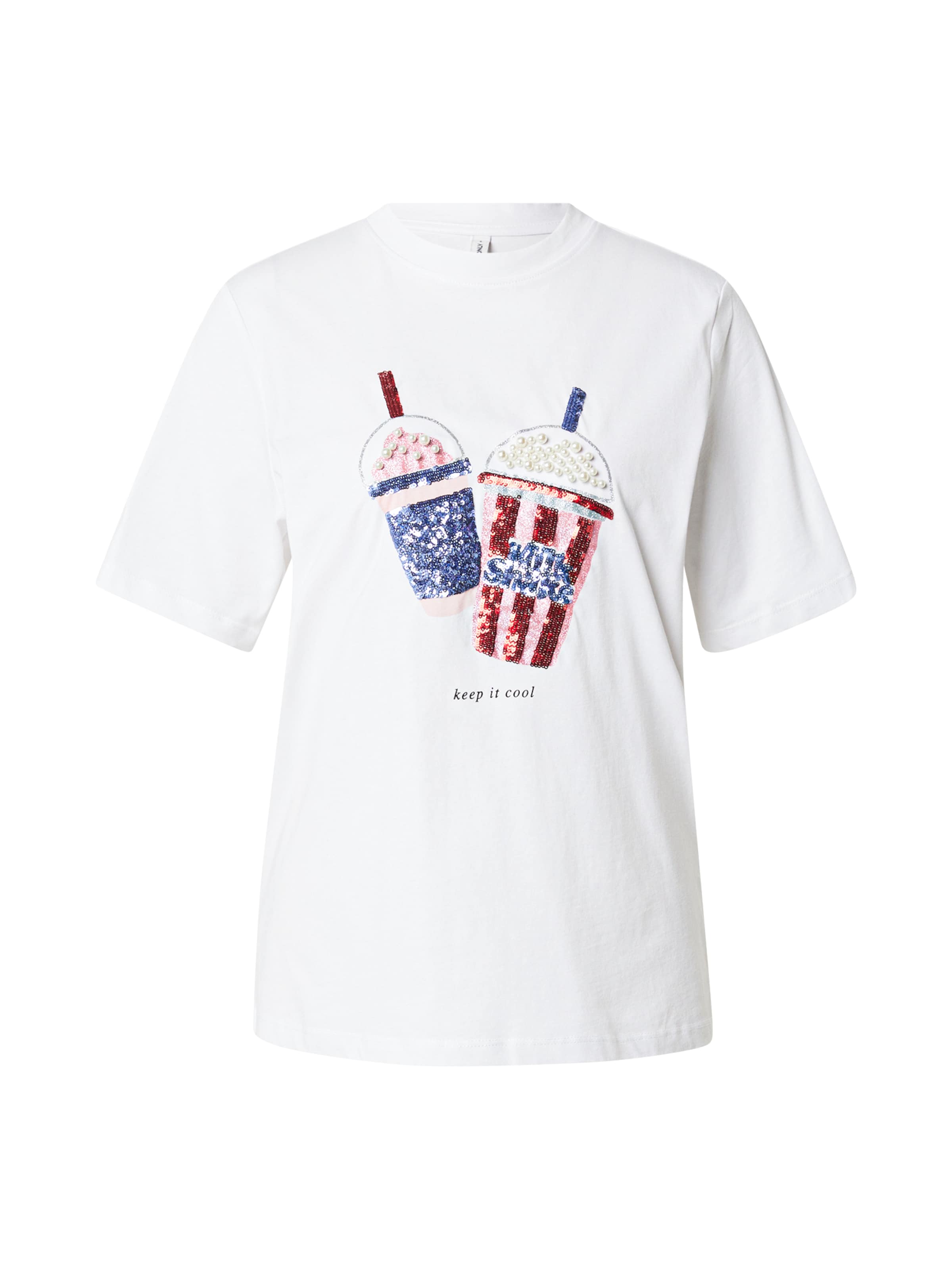 ONLY Póló 'ONLBURST POPCORN' - fehér: elől