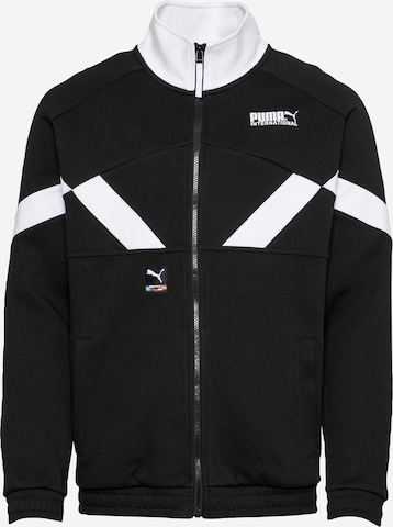 PUMA - Chaqueta de chándal en negro: frente