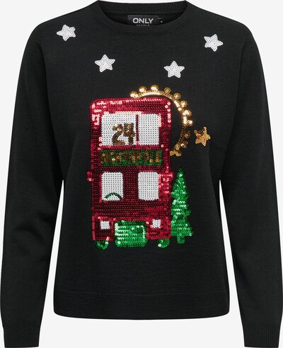 ONLY Jersey 'XMAS' en verde hierba / rojo / negro / blanco, Vista del producto