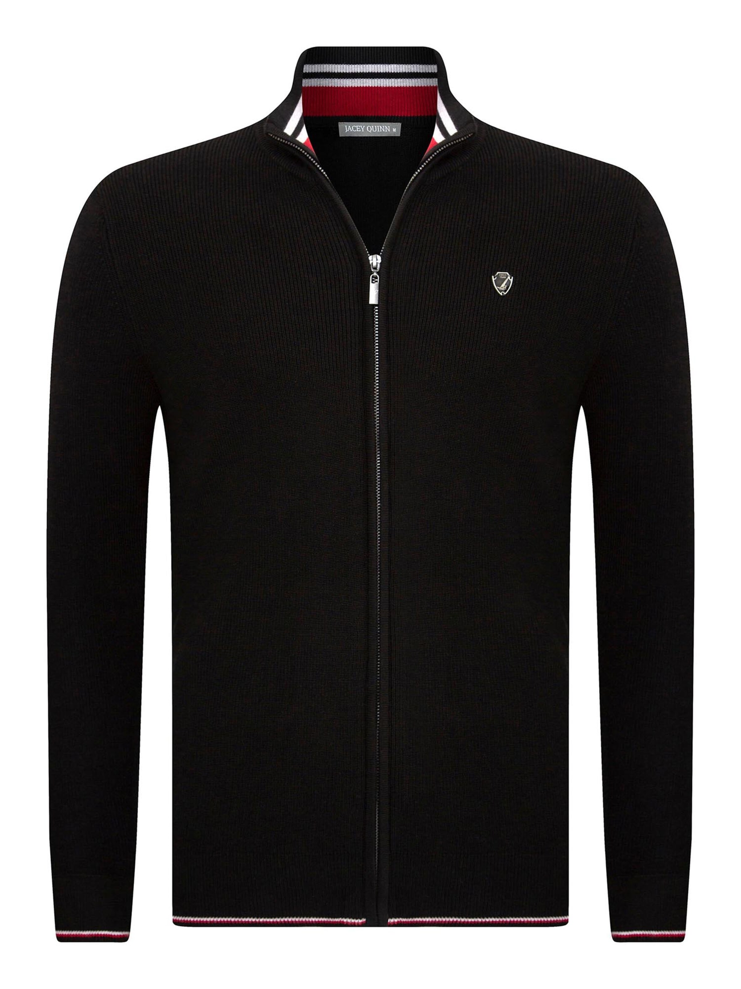 Jacey Quinn Gebreid vest in Zwart: voorkant