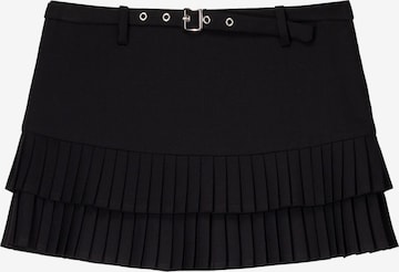 BershkaSuknja - crna boja: prednji dio