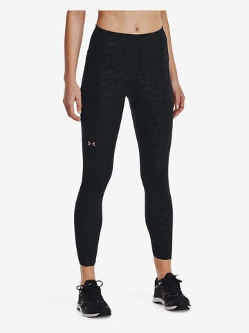 UNDER ARMOUR Skinny Workout Pants 'RUSH' in Black: front