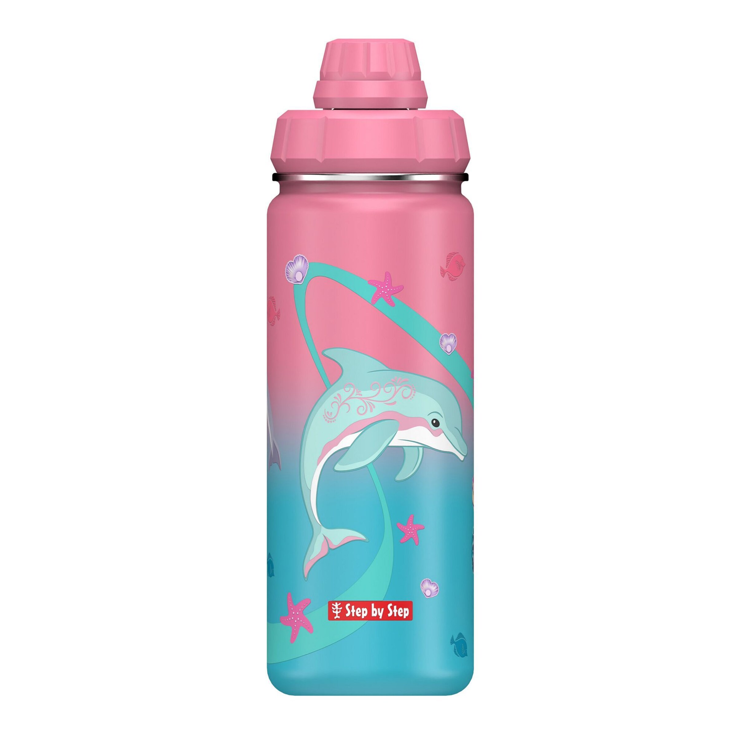 STEP BY STEP Drinkfles in Roze: voorkant