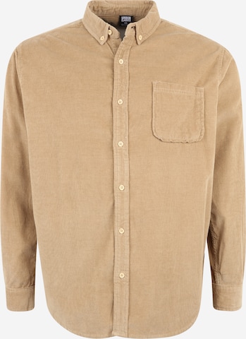 Urban Classics Regular fit Button Up Shirt in Beige