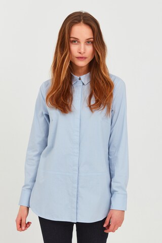 PULZ Jeans Blouse 'ELNA' in Blauw: voorkant