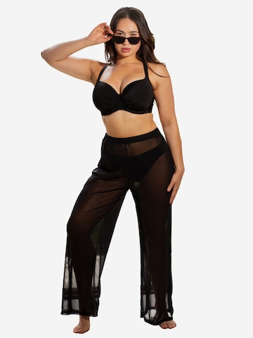 Wide leg Pantaloni 'Sheer' di SugarShape in nero