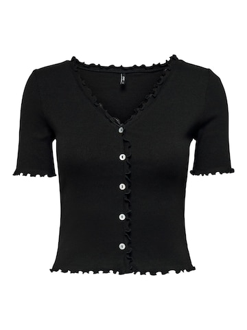 ONLY Μπλουζάκι 'Laila Button' σε μαύρο: μπροστά