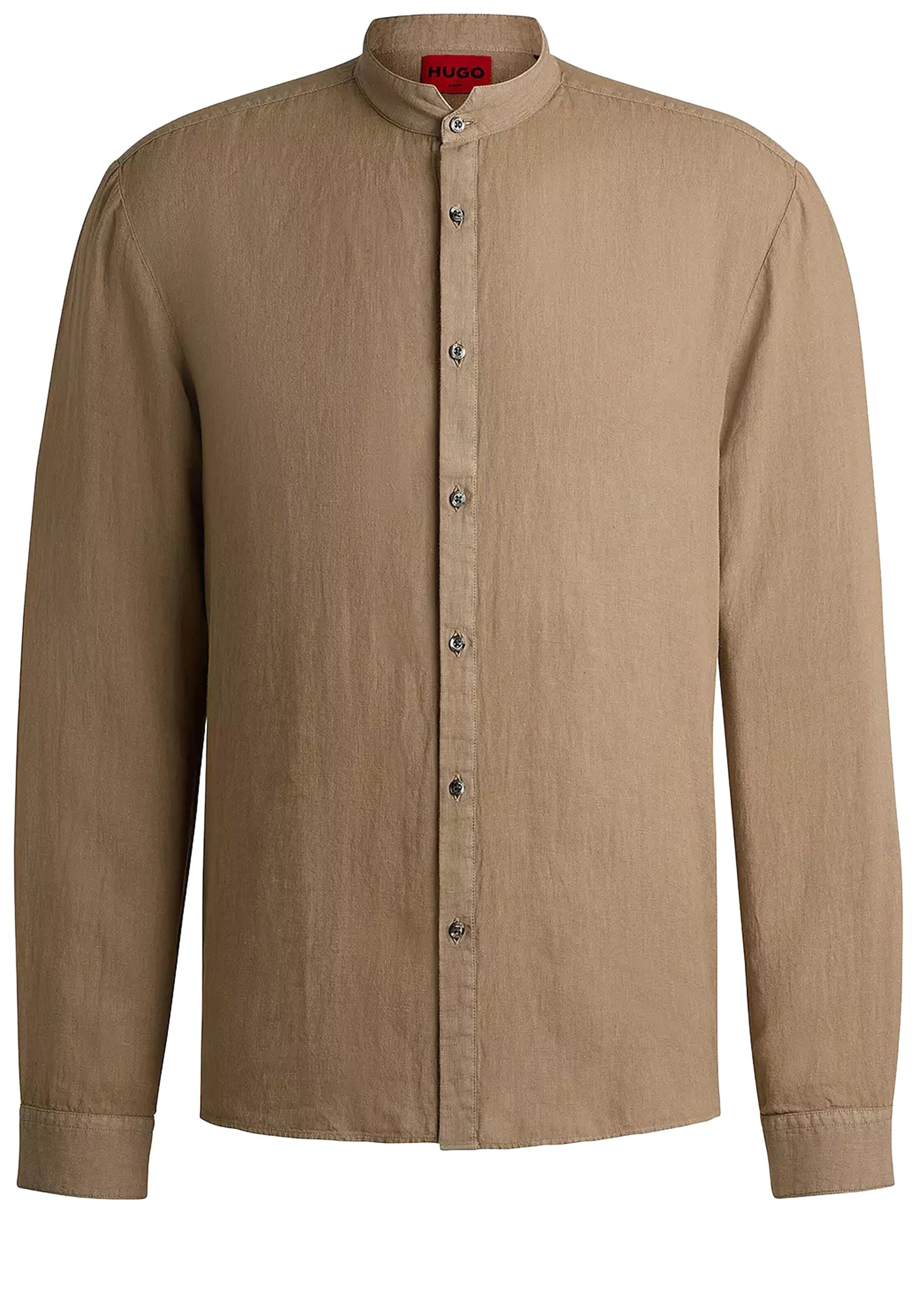 HUGO Slim fit Button Up Shirt ' Elvory ' in Brown: front