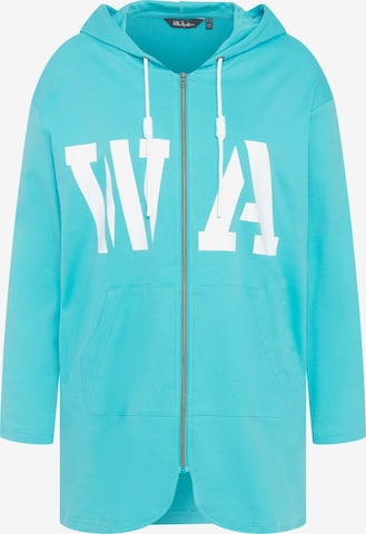 Ulla Popken Zip-Up Hoodie in Blue: front