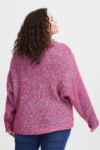 Fransa Curve Sweater 'Spotta' in Purple