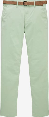 TOM TAILOR DENIM Chino kalhoty – zelená: přední strana