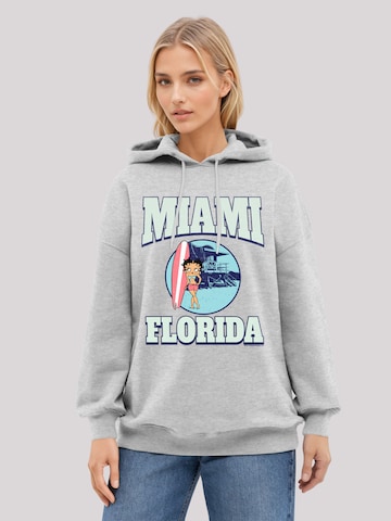 Sweat-shirt 'Betty Boop Miami Florida Surf Scene' F4NT4STIC en gris : devant