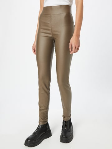 Freequent - Skinny Leggings 'SHANNON COOPER' em castanho: frente