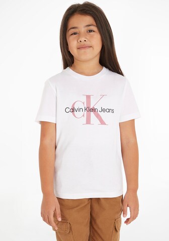 T-Shirt Calvin Klein Jeans en blanc : devant