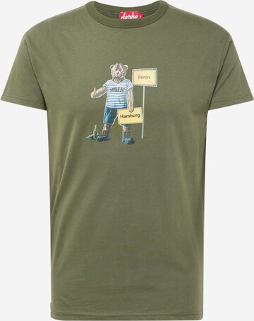 Derbe Shirt 'Bärlin Leaving' in Green: front