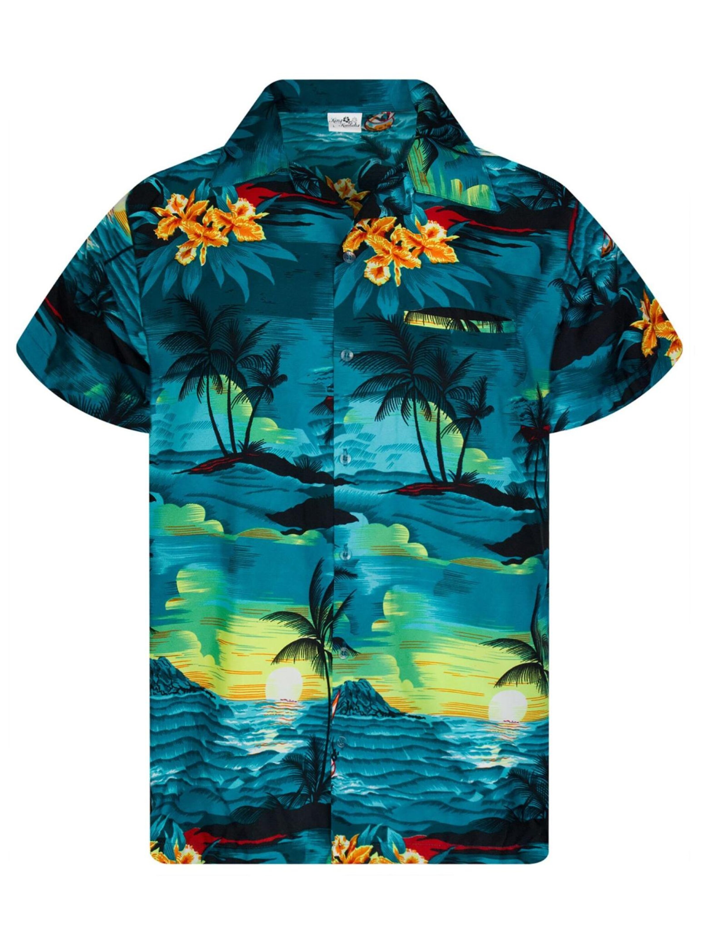 King Kameha Shirt 'Surf'‌‌‌‌‌‌‌‌‌‌ in Grün: Vorderseite
