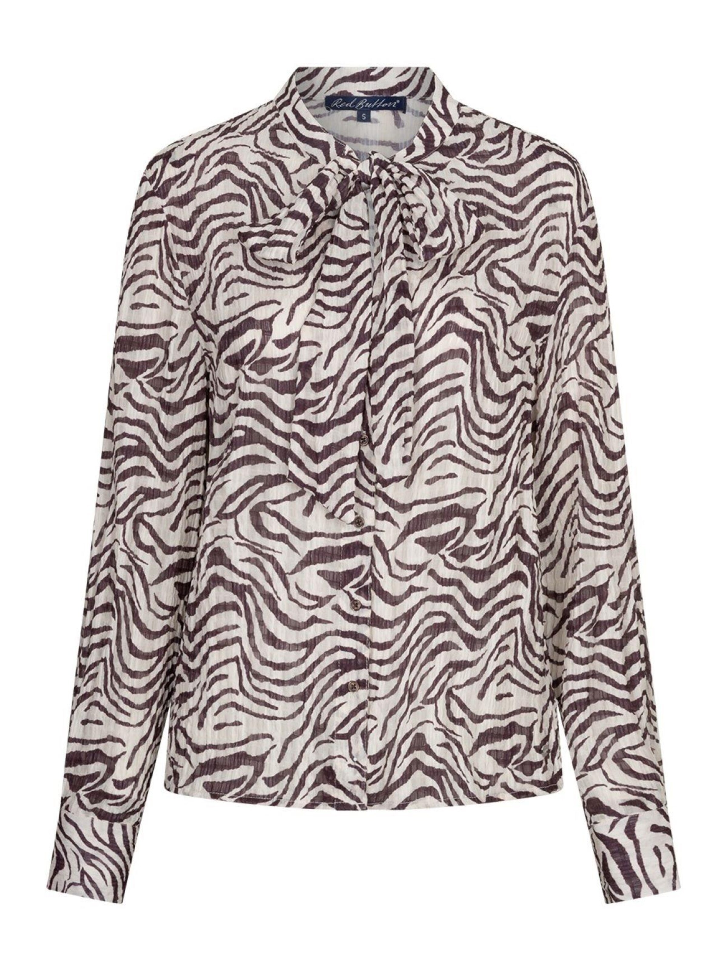 Red Button Blouse 'RB Zebra' in L in de kleur Bordeaux, Productweergave