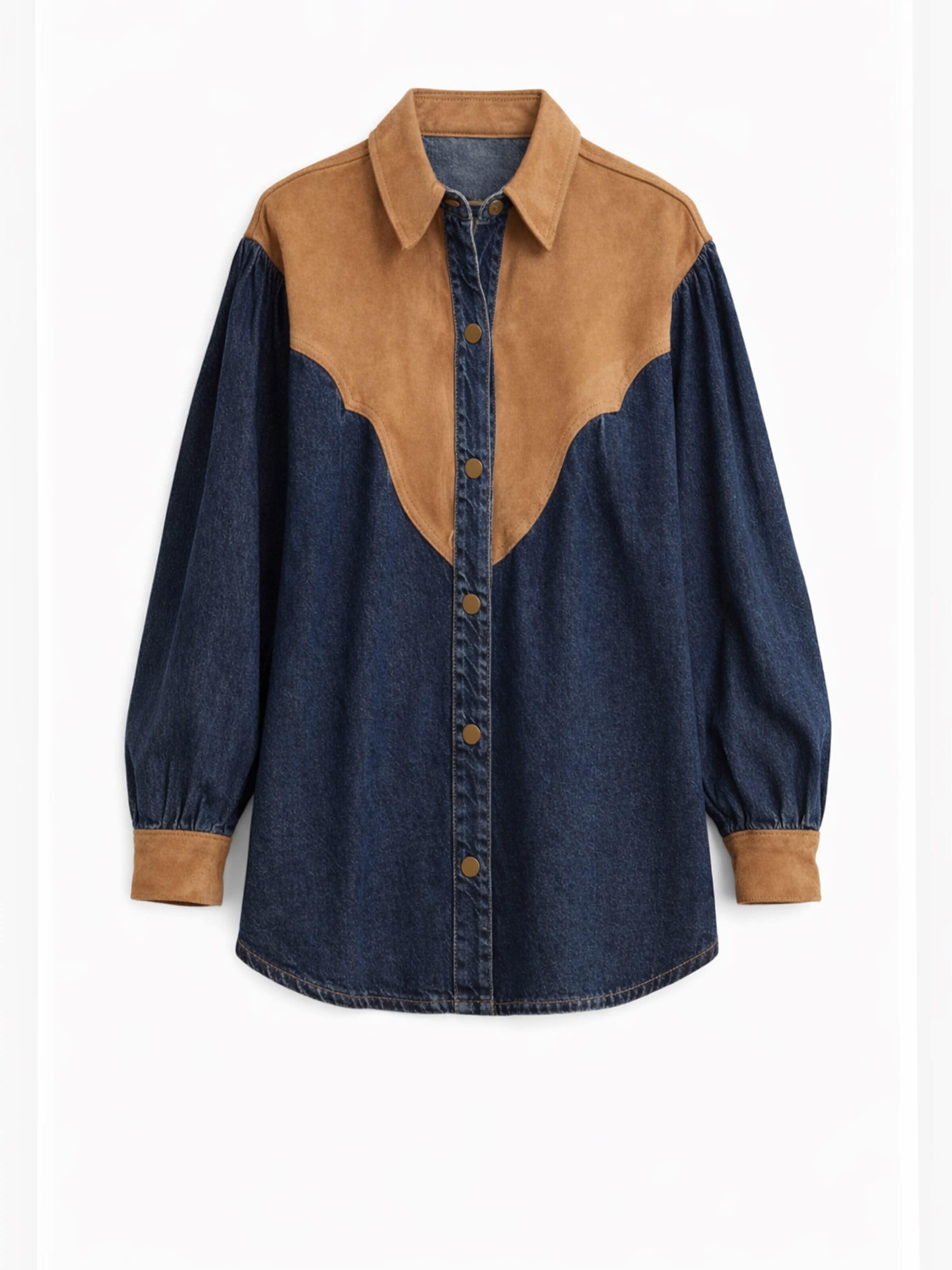 IT'S BASIC Oversized shirt 'Oversized Denim Shirt' in Blauw: voorkant