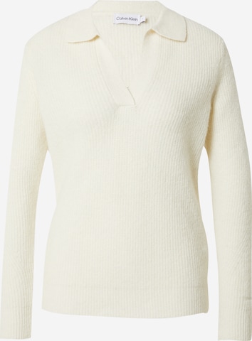 Calvin Klein Sweater in White: front